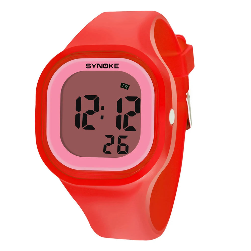 Orologio Digitale Donna in Silicone Sportivo Sveglia Cronometro LED
