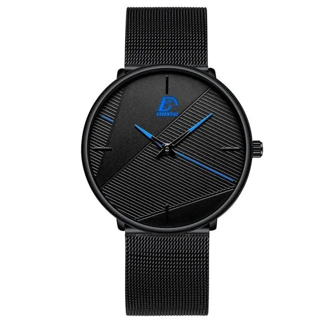Orologio Uomo Ultra Sottile al Quarzo Cinturino Maglia Acciaio