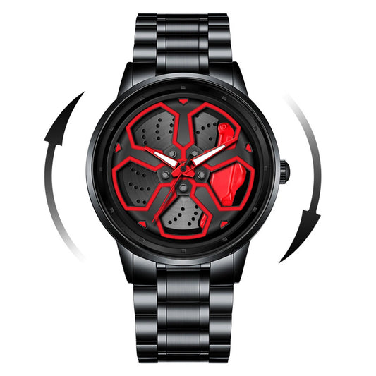 Orologio Uomo Al Quarzo Cinturino In Acciaio Quadrante Girevole Elegante Moda Casual