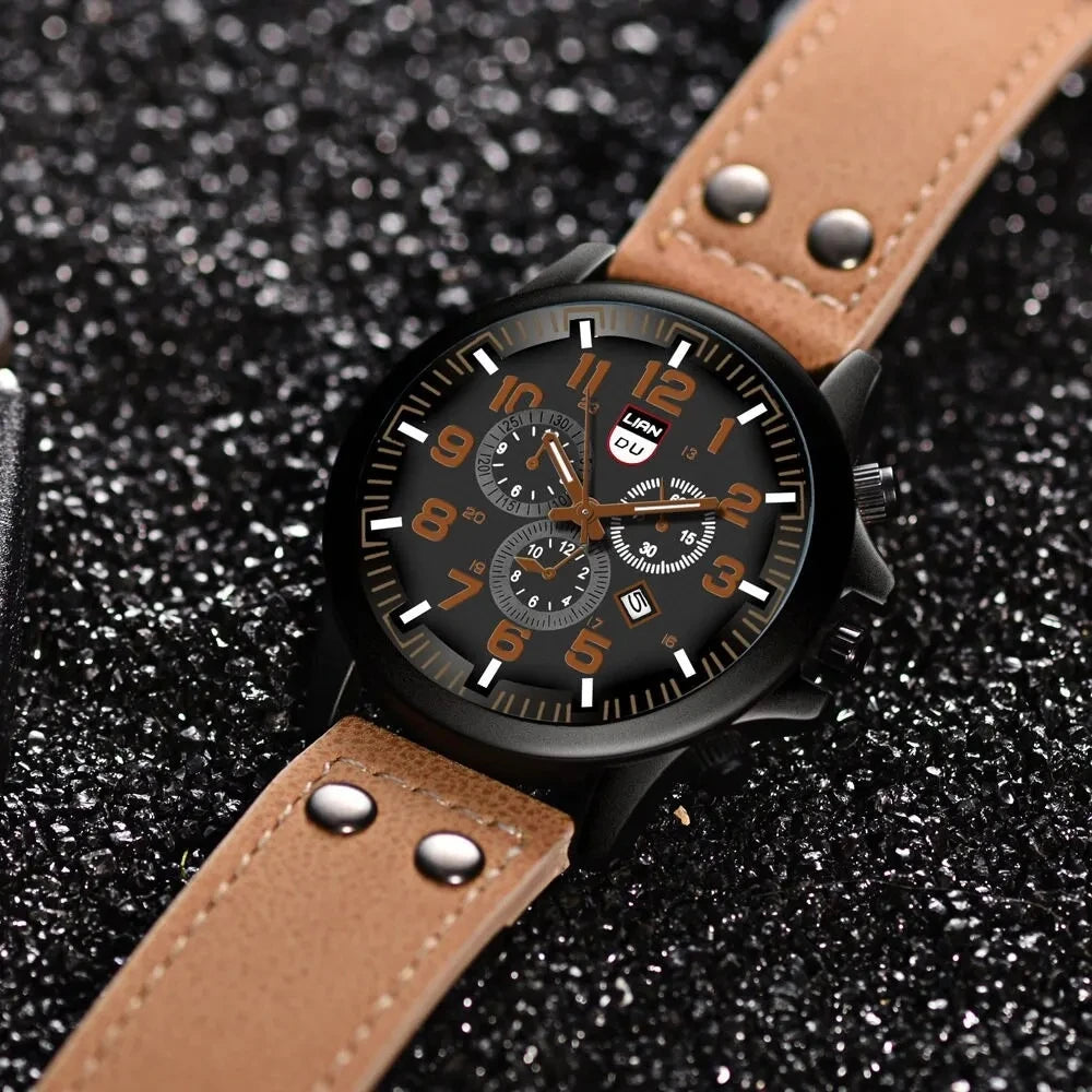 Orologio Uomo Quarzo Data Similpelle 42mm