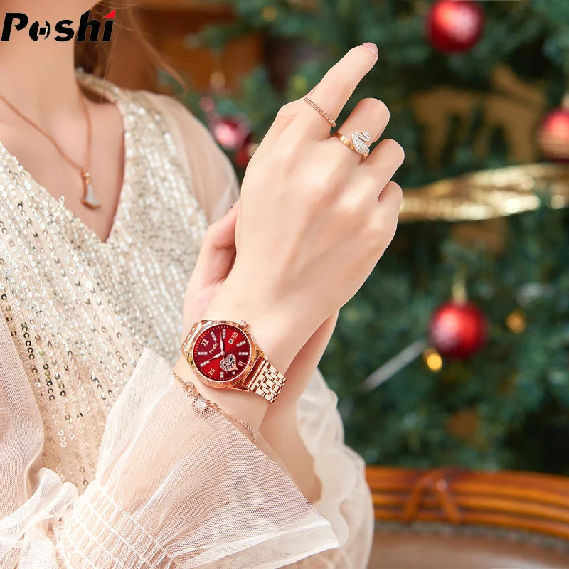 Orologio Donna Acciaio Data Elegante Moda Quarzo Resistente Acqua Cassa Lega