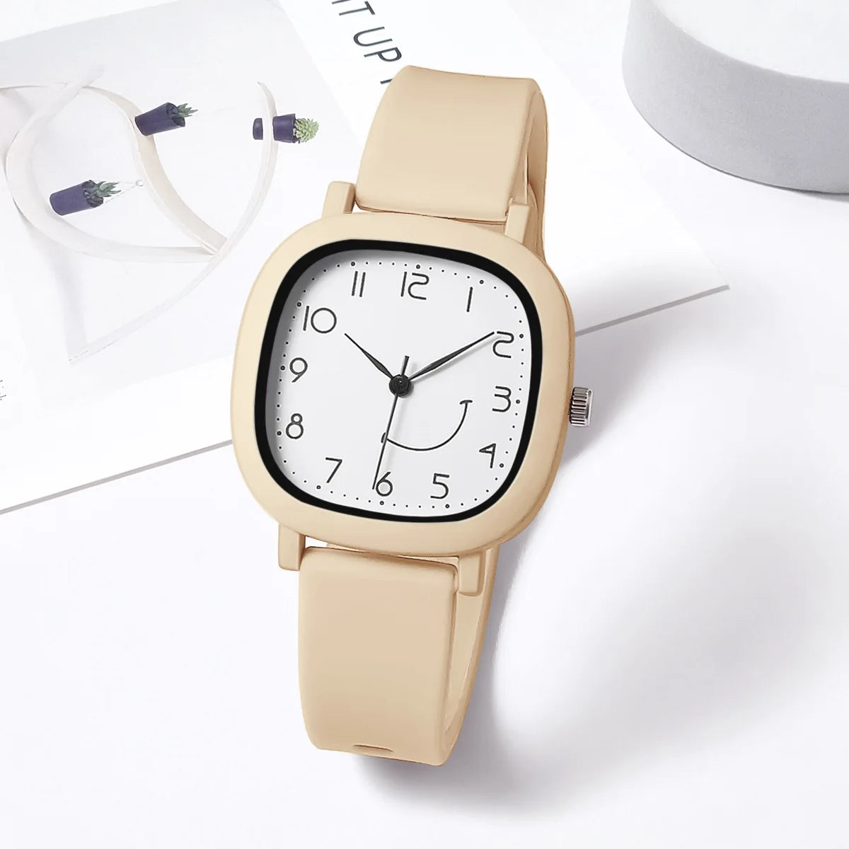 Orologio Donna Quarzo – Cinturino Silicone Quadrante Quadrato Moda Casual