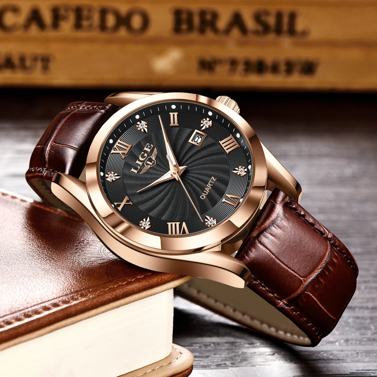 Orologio Uomo Quarzo Similpelle Data 40mm Elegante