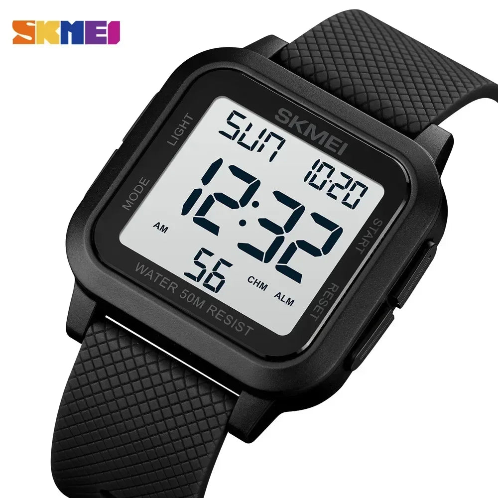 Orologio Digitale Uomo LED Sportivo Cronografo Sveglia