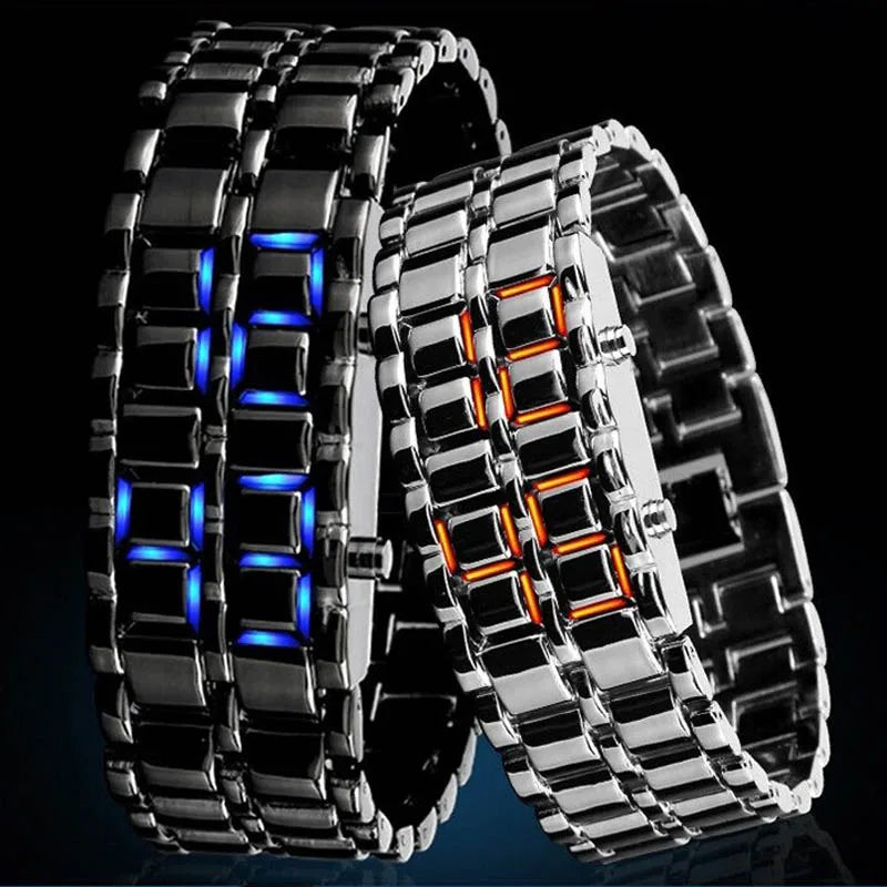 Orologio Uomo Donna Moda Acciaio Bracciale LED Casual Elegante