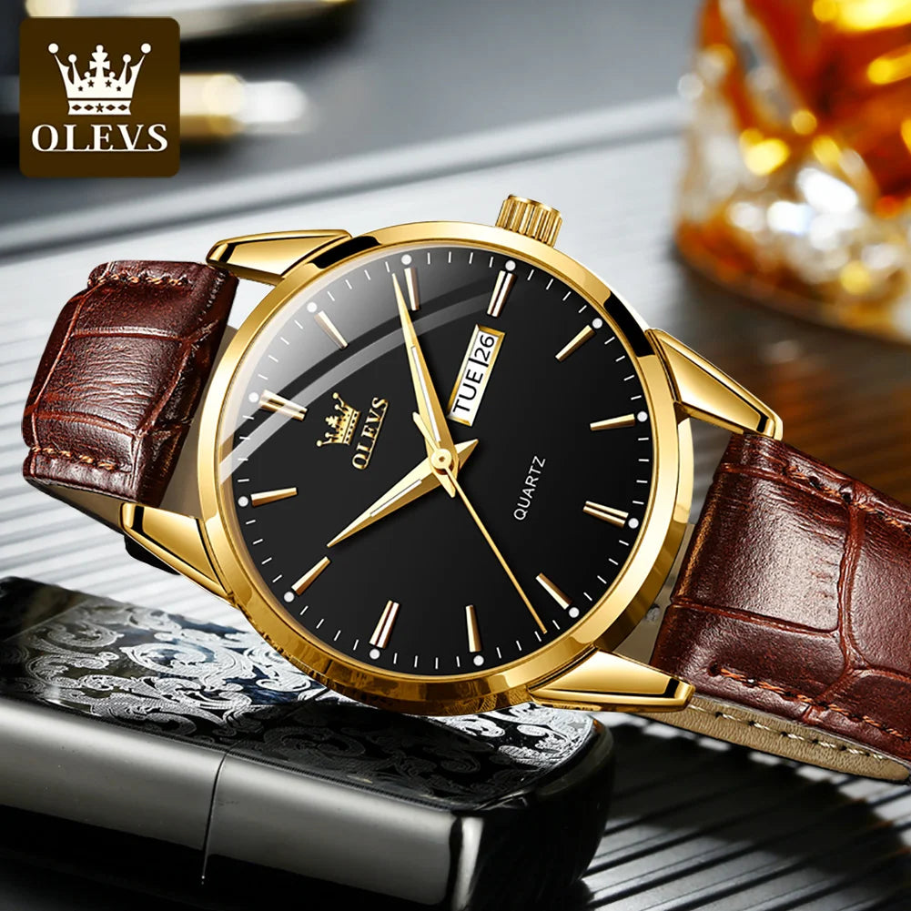 Orologio Uomo Classico Quarzo Similpelle Data Elegante