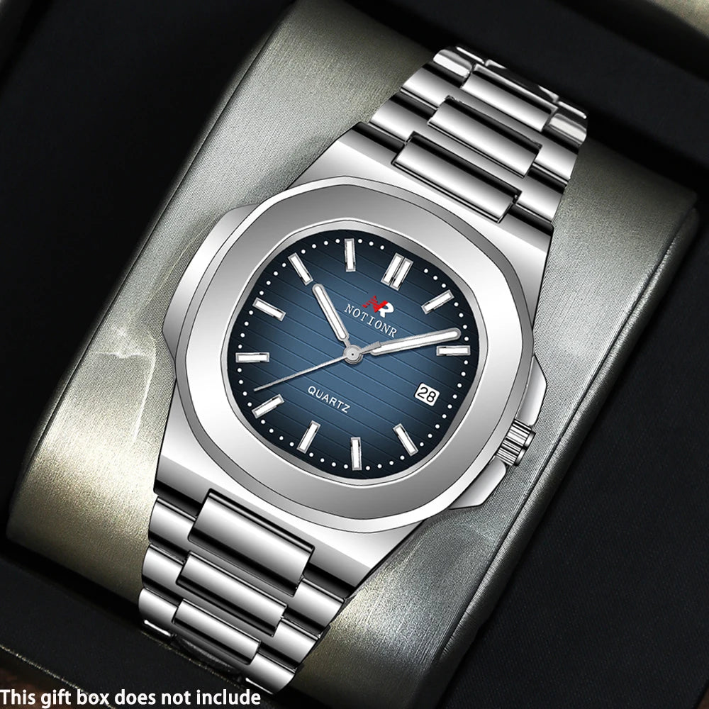 Orologio Uomo Elegante Al Quarzo In Acciaio Con Data Quadrante 40mm Moda Casual