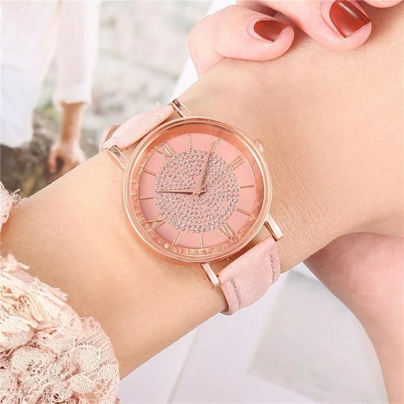 Orologio Donna al Quarzo Moda e Casual con Cinturino in Similpelle Elegante
