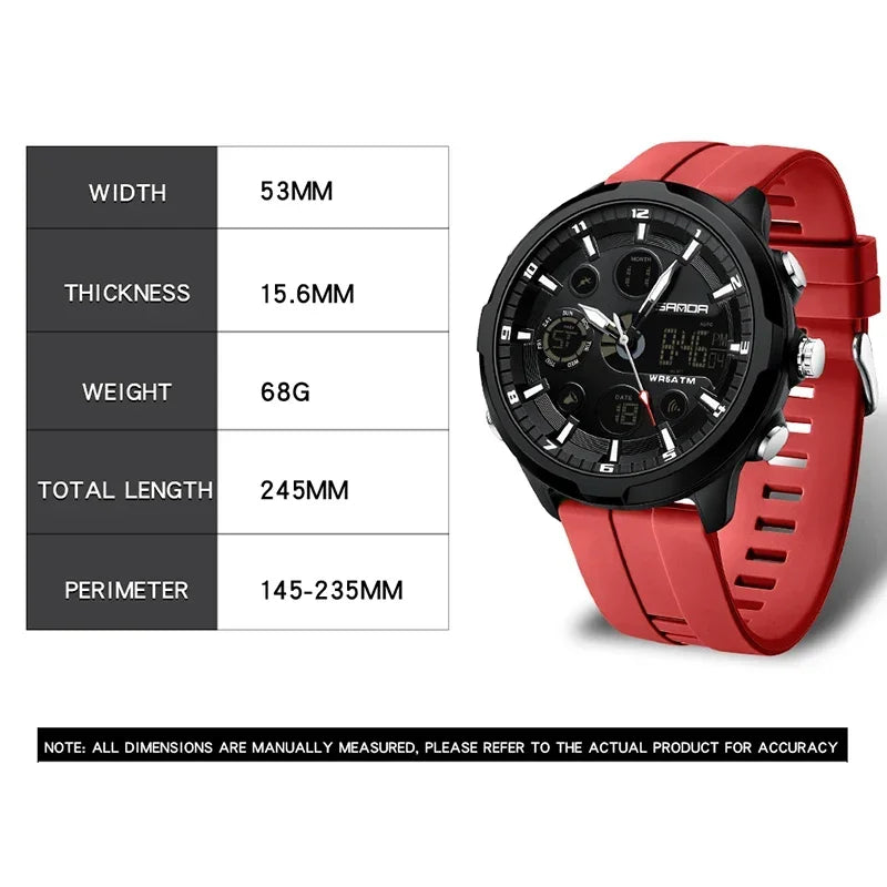 Orologio Uomo Digitale Sportivo LED Resistente All’Acqua 5ATM Silicone