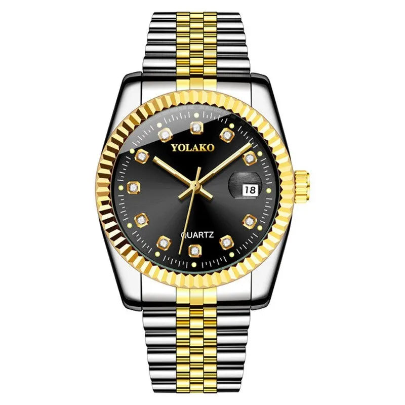 Orologio Uomo Quarzo Acciaio Moda Casual Con Data E Lancette Luminose