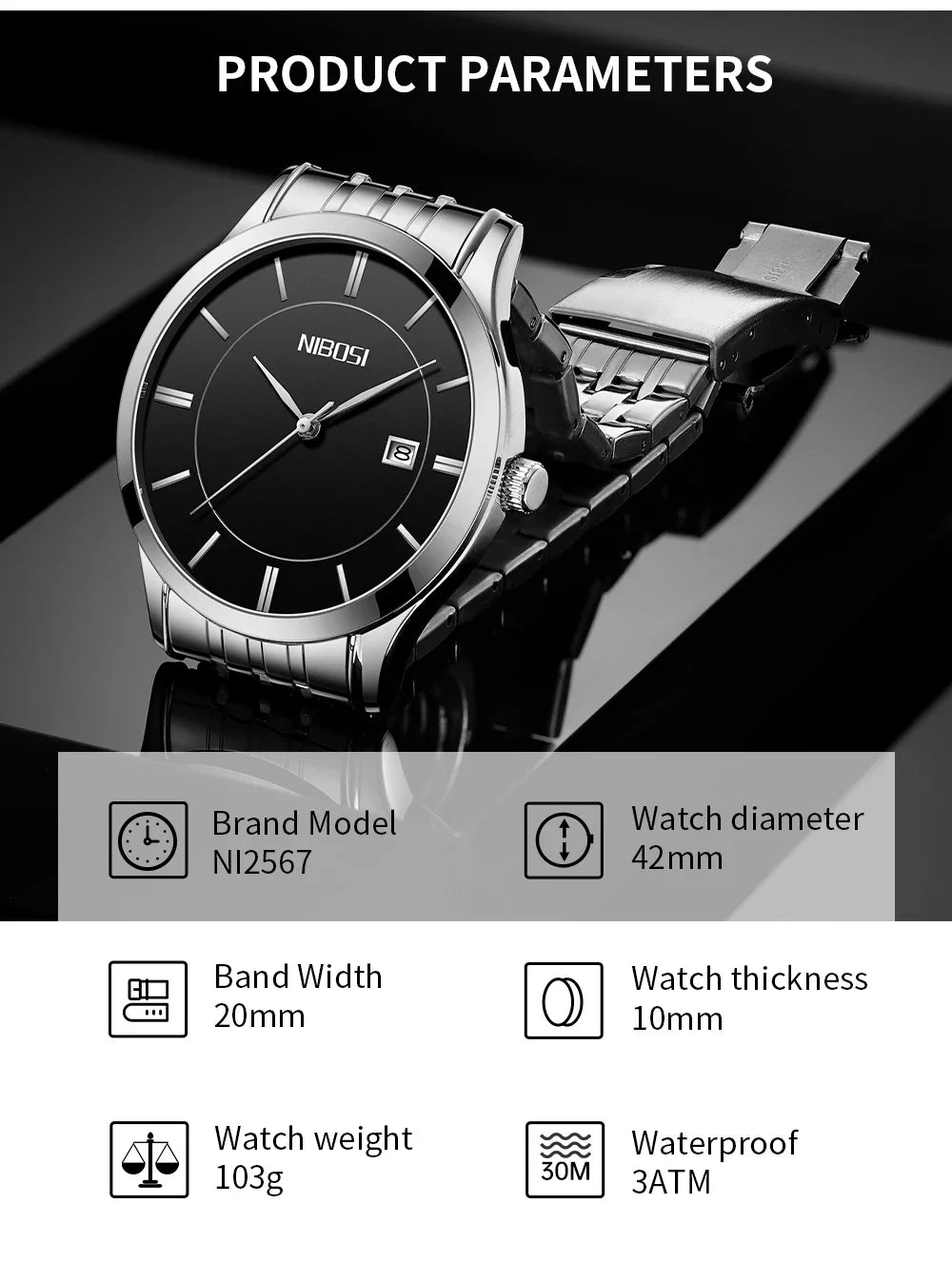 Orologio Uomo Al Quarzo In Acciaio Con Data Elegante Moda Casual