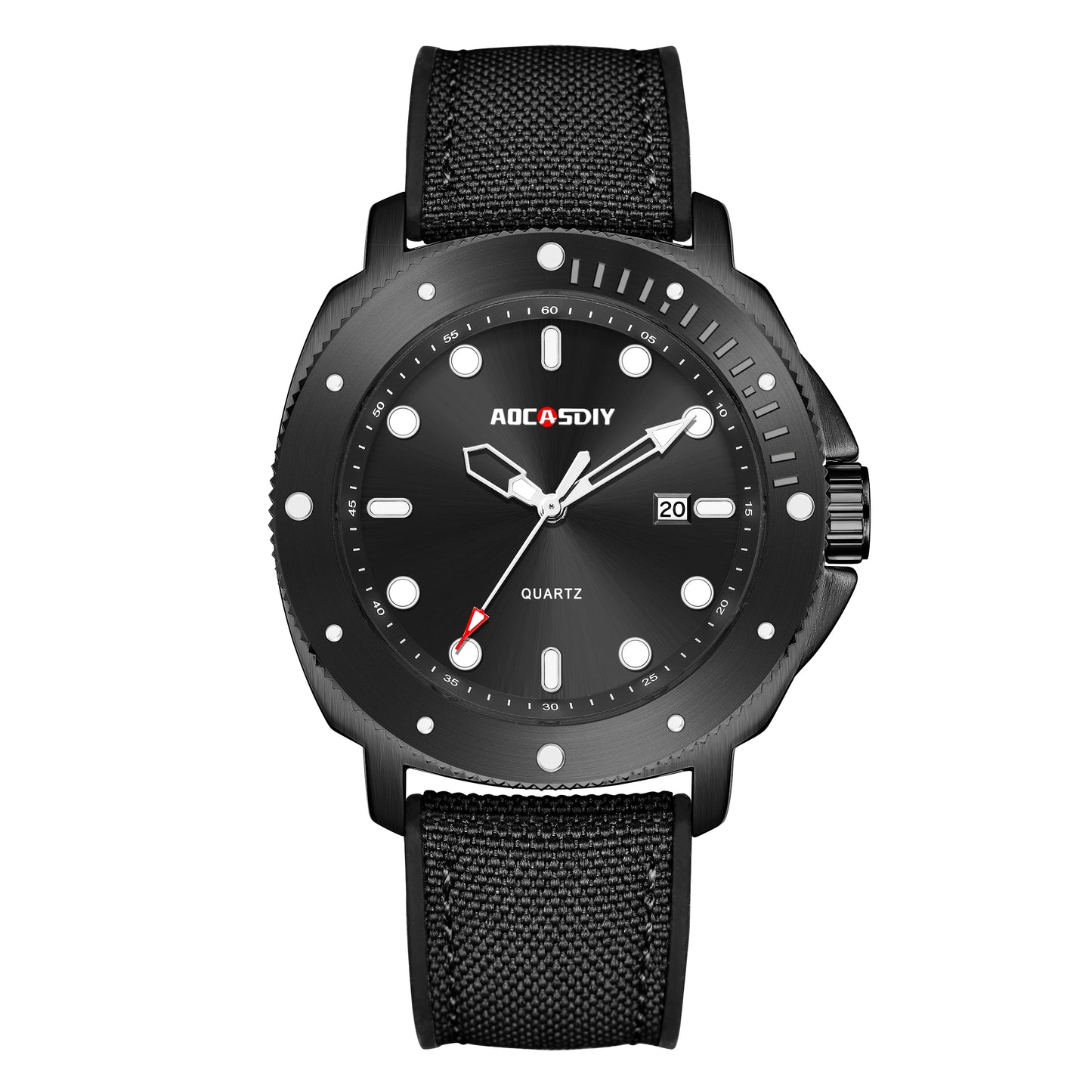 Orologio Da Uomo Moda Quarzo Con Data Lancette Luminose Cinturino Nylon