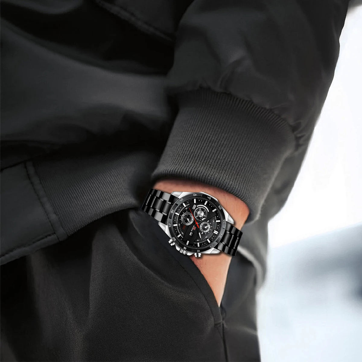 Orologio Uomo 46mm Quarzo - Cinturino SimilPelle o Acciaio, Elegante e Sportivo