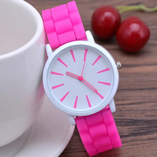 Orologio Donna al Quarzo Moda Casual con Cinturino in Silicone Elegante Leggero