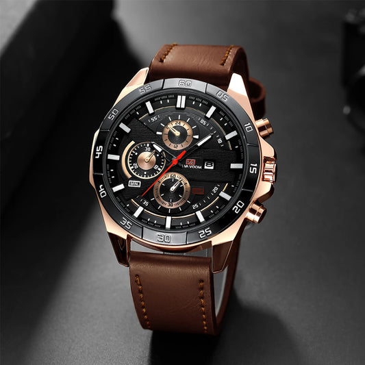 Orologio Uomo 46mm Quarzo - Cinturino SimilPelle o Acciaio, Elegante e Sportivo