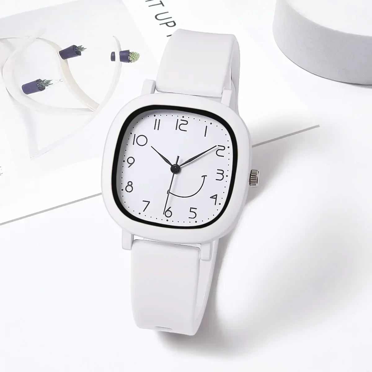 Orologio Donna Quarzo – Cinturino Silicone Quadrante Quadrato Moda Casual