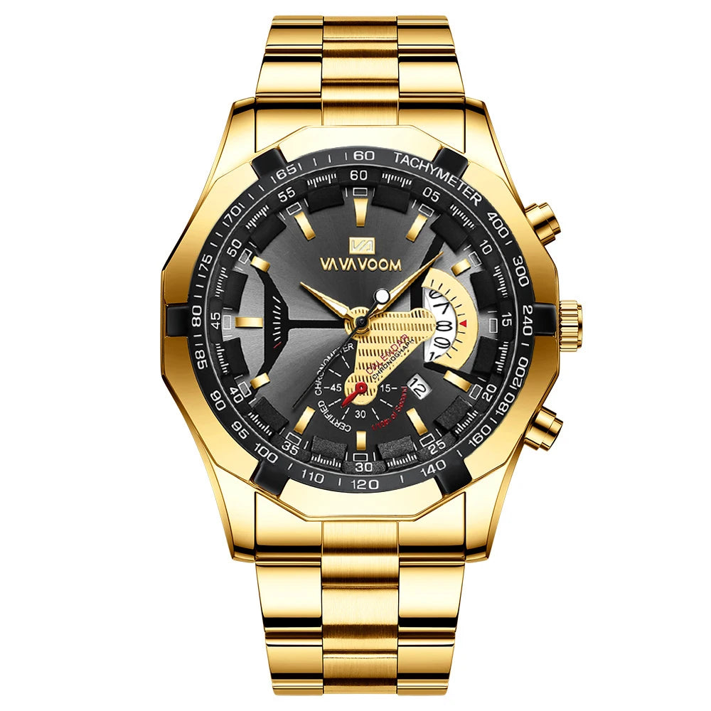 Orologio Uomo Acciaio Grande Quadrante 46mm Quarzo