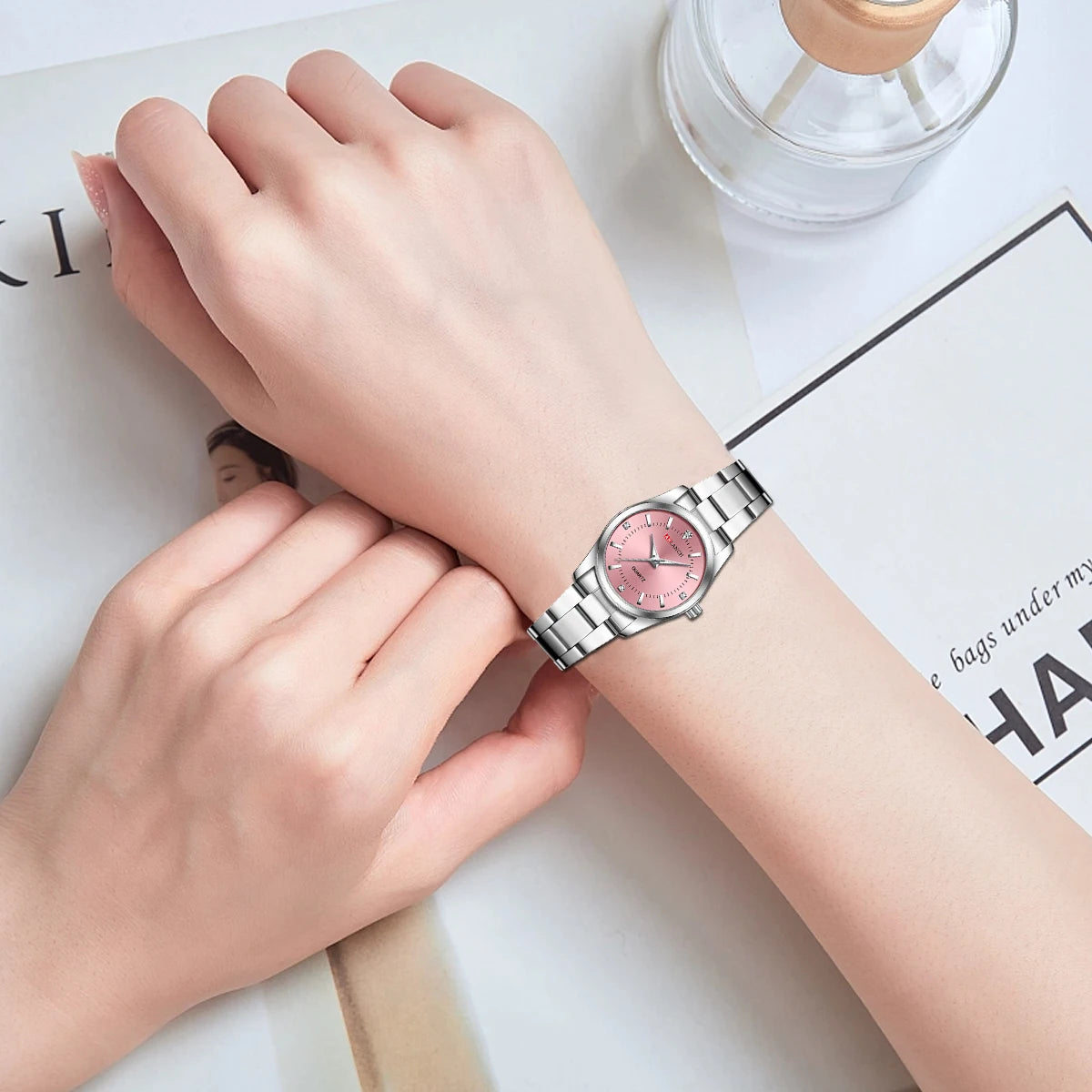 Orologio Donna Elegante Quarzo Acciaio Inossidabile 29mm Casual