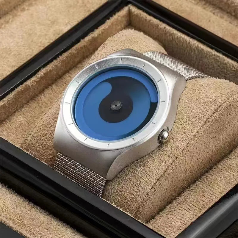 Orologio Uomo Creativo Moda Originale Quarzo Casual Cinturino e Cassa in Lega