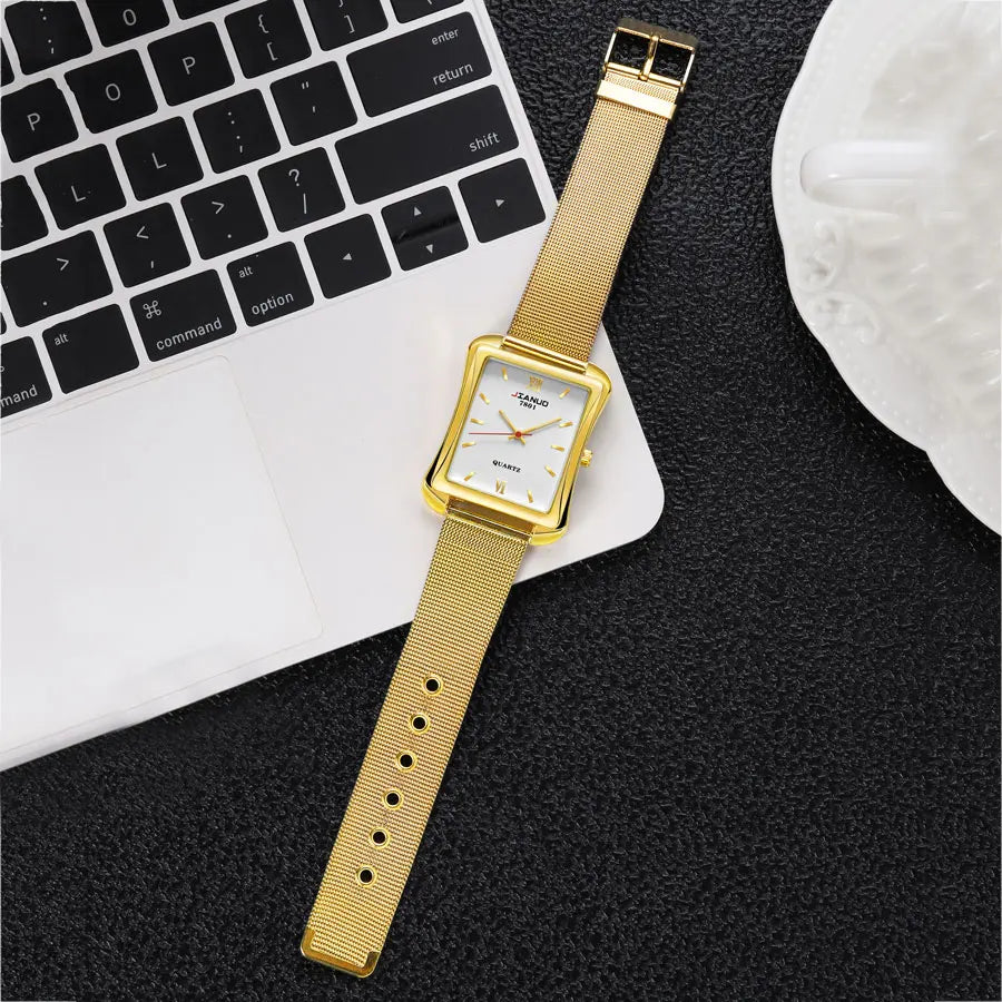 Orologio Uomo Elegante Quarzo Cinturino Maglia Acciaio