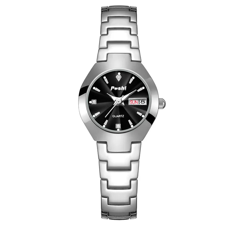 Orologio Donna con Data Elegante Cinturino Acciaio al Quarzo