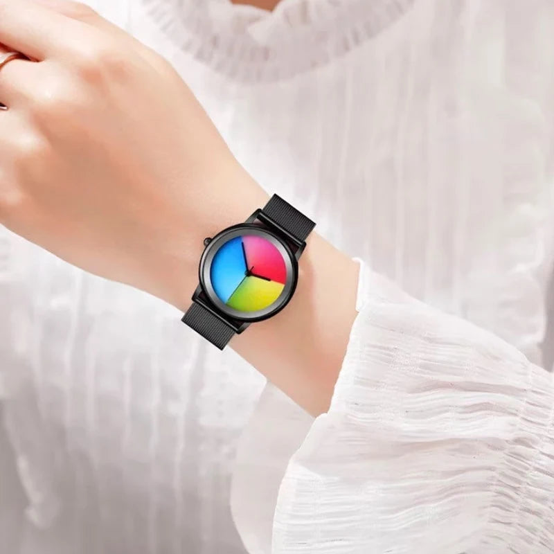 Orologio Donna 38mm Quarzo Colorato Acciaio