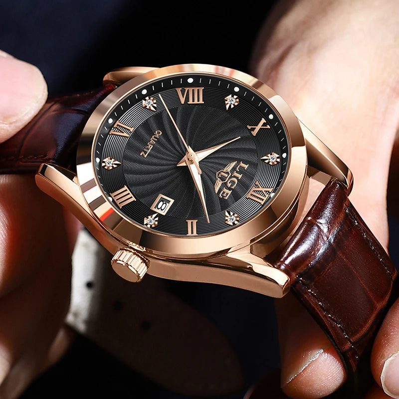 Orologio Uomo Quarzo Similpelle Data 40mm Elegante