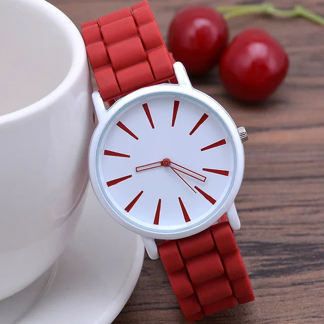 Orologio Donna al Quarzo Moda Casual con Cinturino in Silicone Elegante Leggero