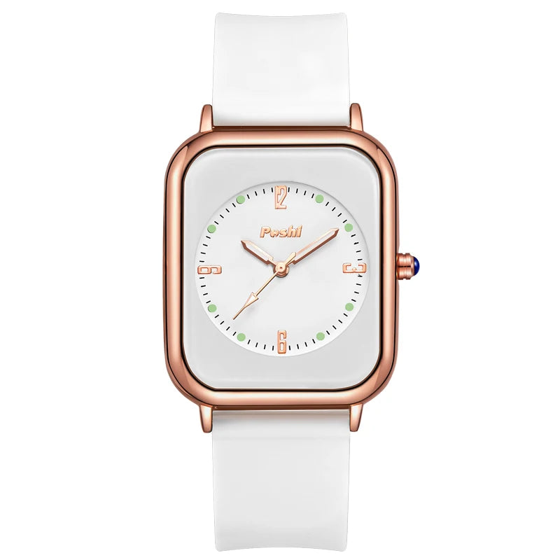 Orologio Donna Moda Elegante Casual al Quarzo con Cinturino in Silicone Semplice