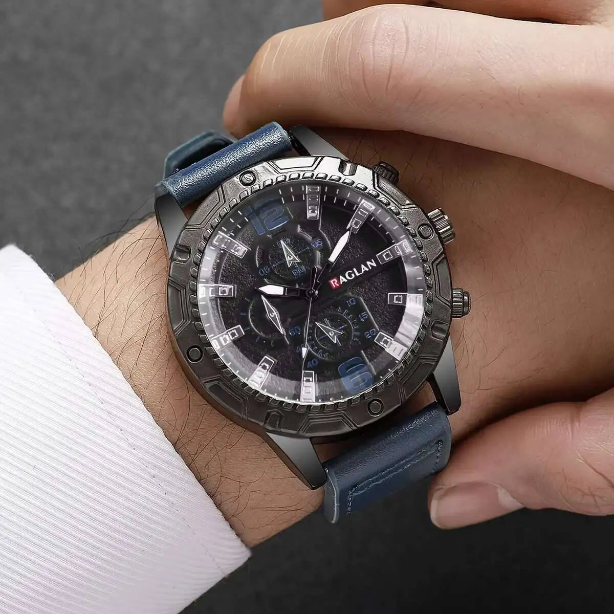 Orologio Uomo Quarzo Elegante Cinturino Similpelle Moda Casual