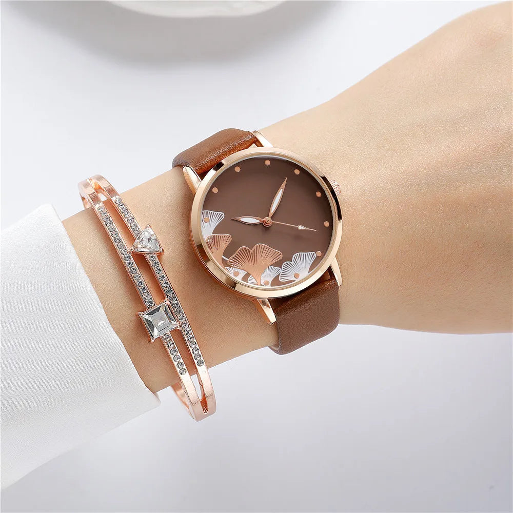 Orologio Donna Quarzo Cinturino Similpelle Elegante Moda Casual