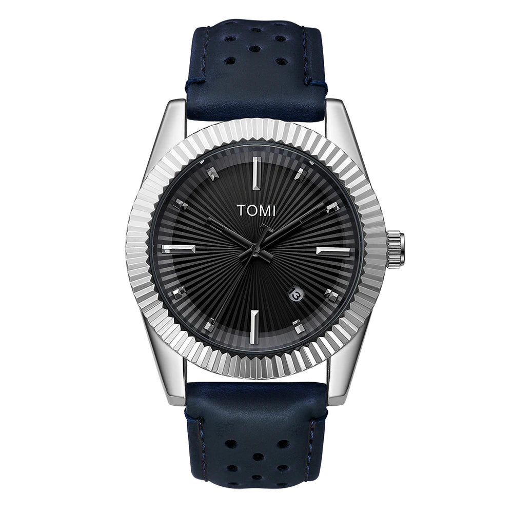 Orologio al Quarzo Uomo Classico & Casual Cinturino Similpelle Quadrante 42mm