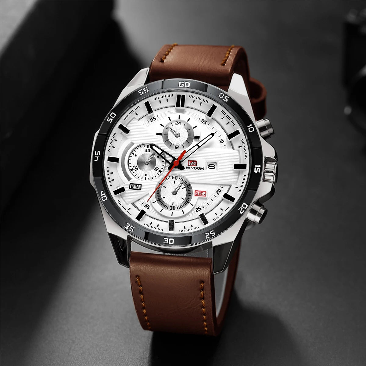 Orologio Uomo 46mm Quarzo - Cinturino SimilPelle o Acciaio, Elegante e Sportivo