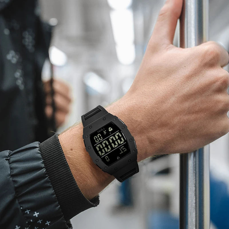 Orologio Digitale LED Uomo Sportivo Multifunzione con Contapassi Sveglia Data