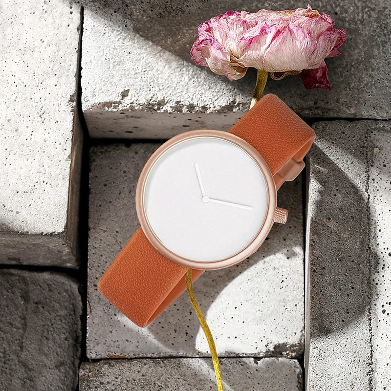 Orologio Donna Moda Casual al Quarzo Elegante Cinturino Similpelle