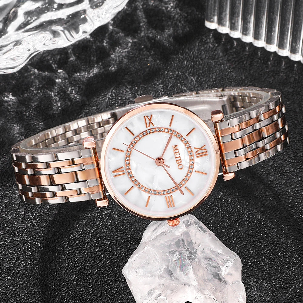 Orologio Da Donna Elegante In Acciaio Al Quarzo Moda Casual Quadrante 31mm