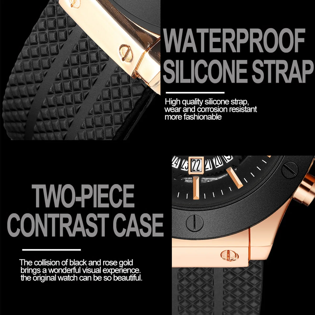 Orologio Uomo Sportivo Quarzo Silicone Quadrante 48mm