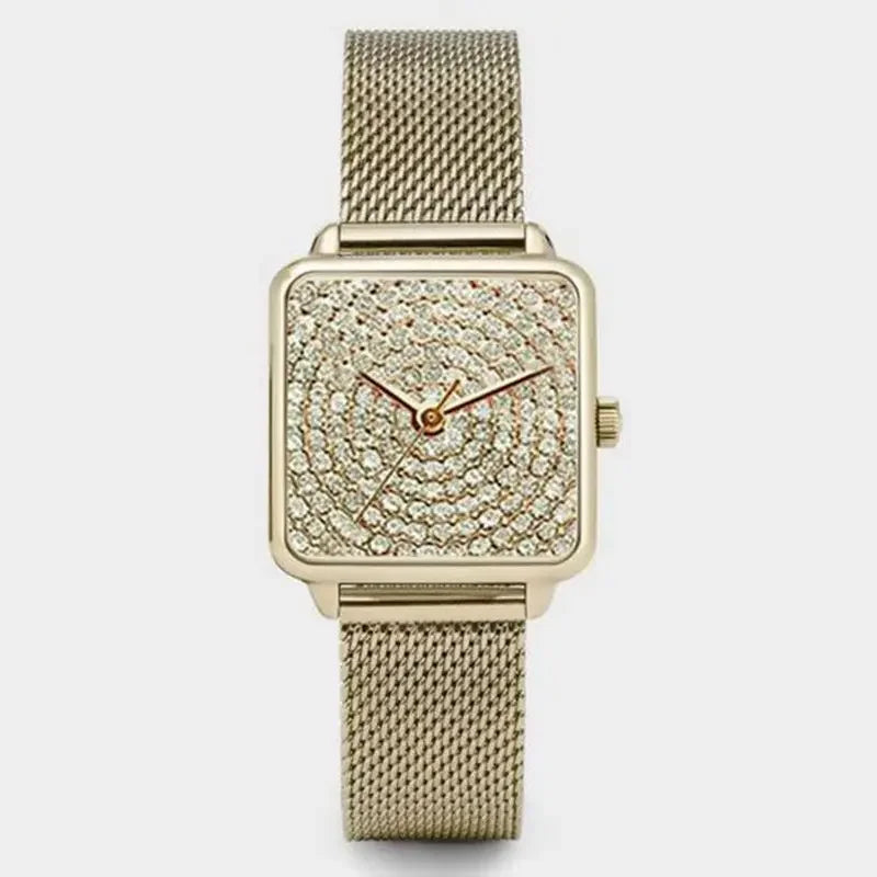 Orologio Donna Moda Elegante Quarzo Semplice Cinturino e Cassa in Lega