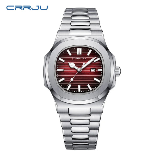 Orologio Uomo Acciaio Quarzo Con Data Moda Casual Elegante Quadrante 39mm
