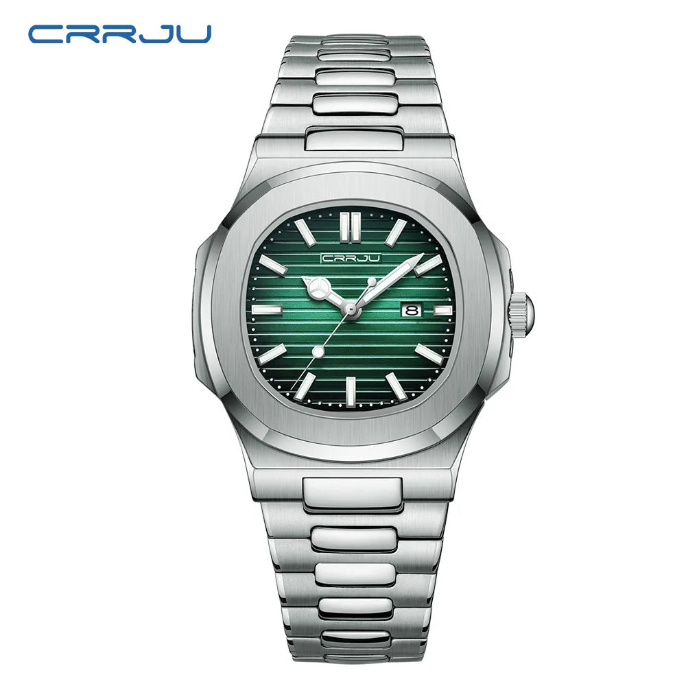 Orologio Uomo Acciaio Quarzo Con Data Moda Casual Elegante Quadrante 39mm