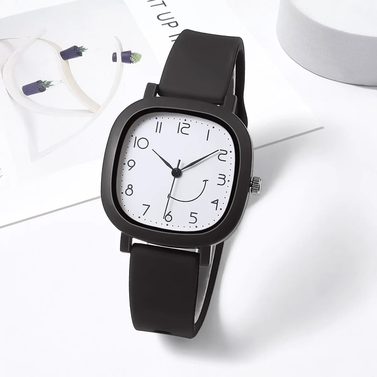 Orologio Donna Quarzo – Cinturino Silicone Quadrante Quadrato Moda Casual