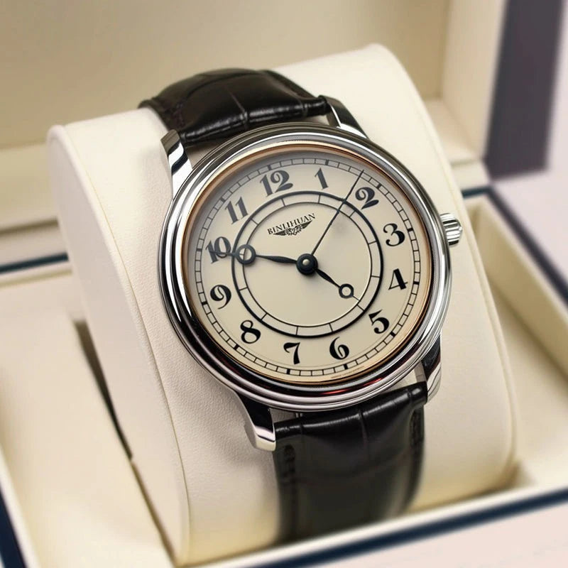 Orologio Uomo Retrò Quarzo Cinturino Similpelle Elegante