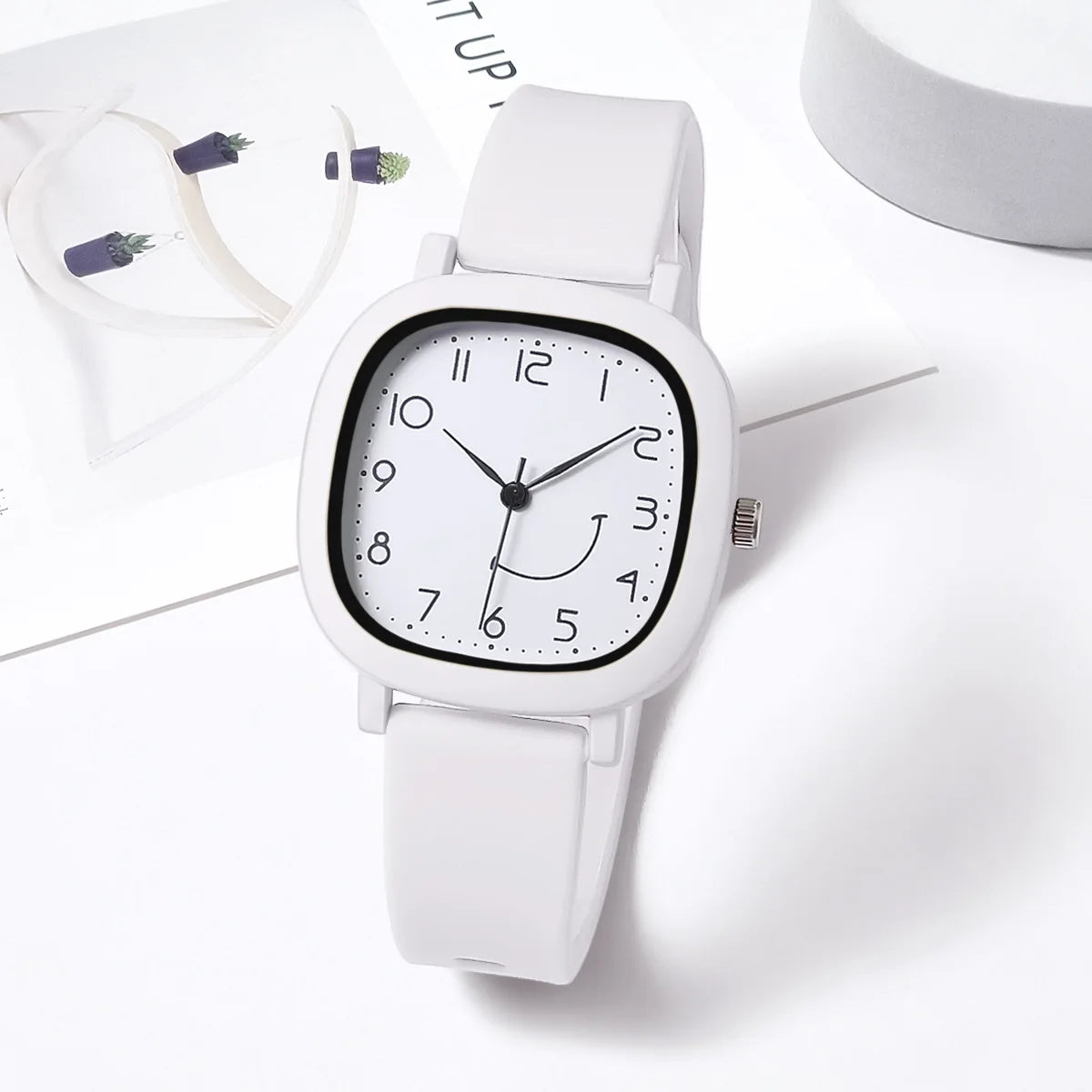 Orologio Donna Quarzo – Cinturino Silicone Quadrante Quadrato Moda Casual