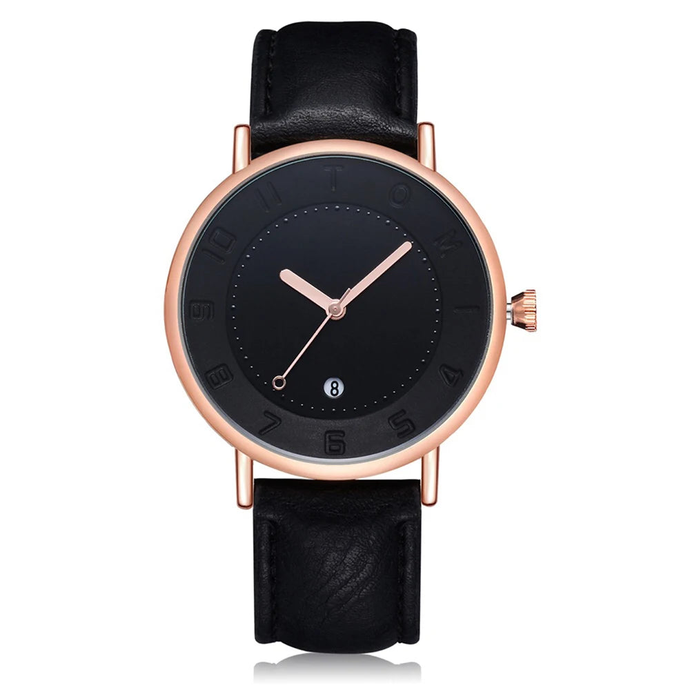 Orologio Uomo Minimalista Quarzo Cinturino Similpelle Cassa Lega Elegante