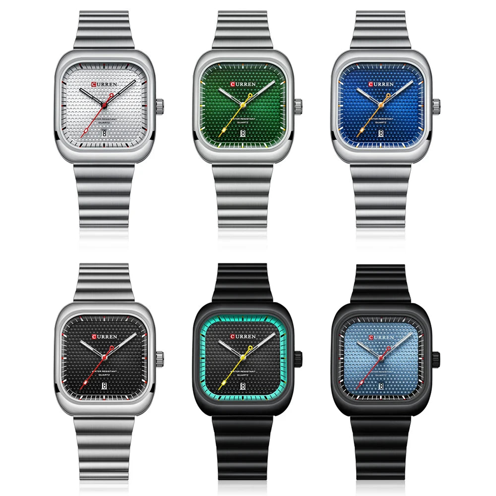 Orologio Uomo Quarzo Acciaio Inossidabile Quadrante 38mm Data Automatica