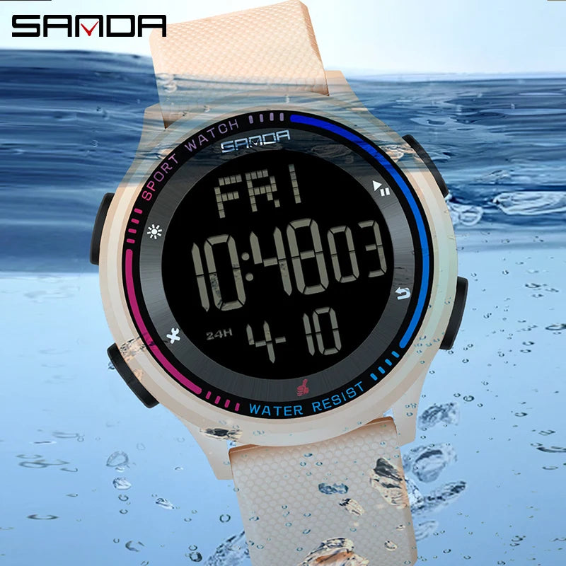 Orologio Digitale Uomo Donna SANDA – Sportivo LED Contapassi Impermeabile Cinturino in Gomma