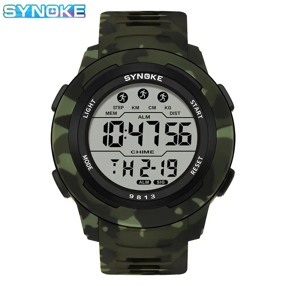 Orologio Sportivo Uomo Digitale LED Multifunzionale Impermeabile 5ATM