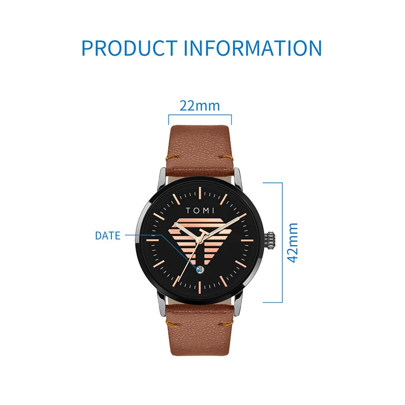Orologio Uomo Minimalista al Quarzo con Data Cinturino Similpelle Cassa Lega Casual