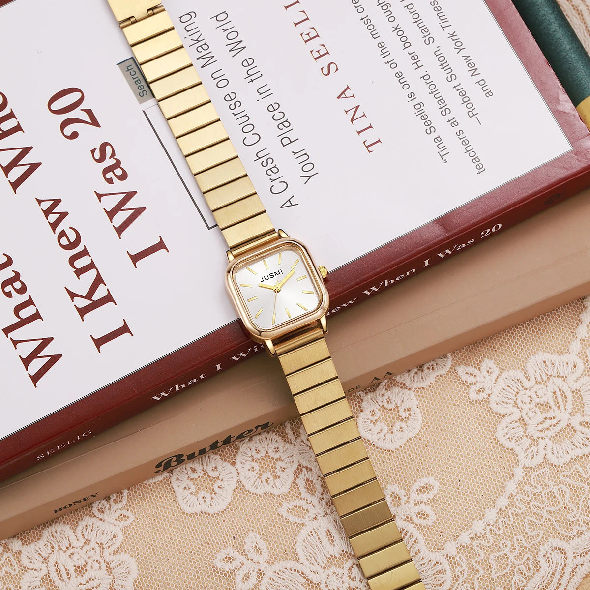 Orologio Donna Quarzo Elegante Cinturino Lega Quadrante 25mm Moda Casual