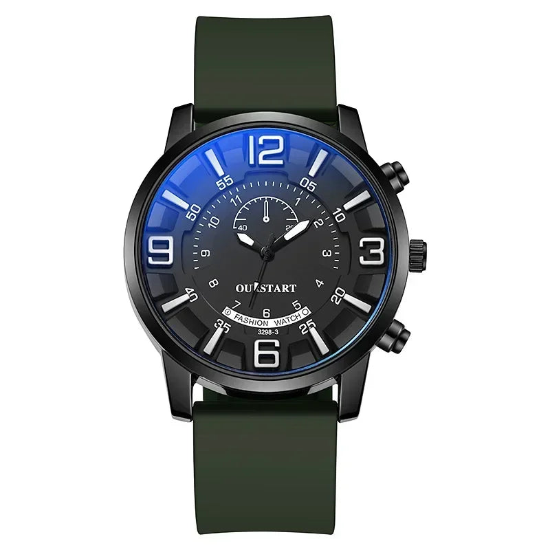 Orologio Uomo Quarzo Cinturino Silicone – Casual Quadrante Rotondo